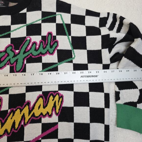 Dressed in LaLa Womens Oversize Sweater S/M Grand Prix POWERFUL WOMAN Thick Knit - Picture 7 of 9